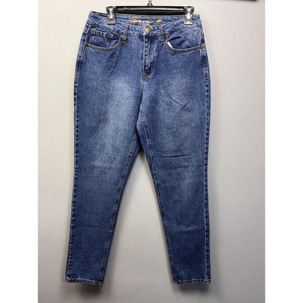 Seven 7 Jeans Womens 8 High Rise Tapered Skinny Blue Denim Pockets Stitched
